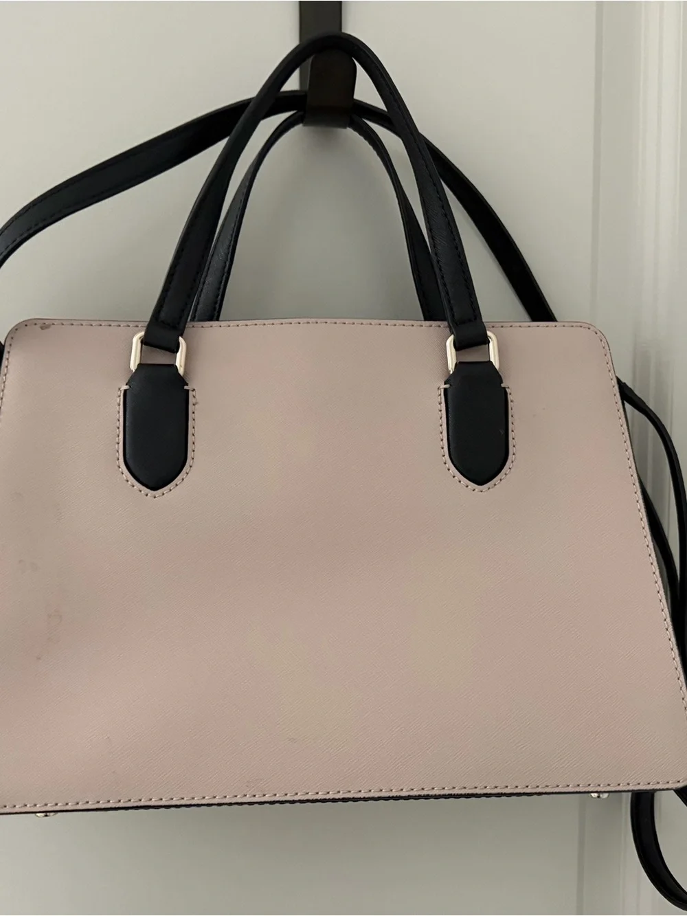 kate spade Pale Pink and Black Leather Satchel
